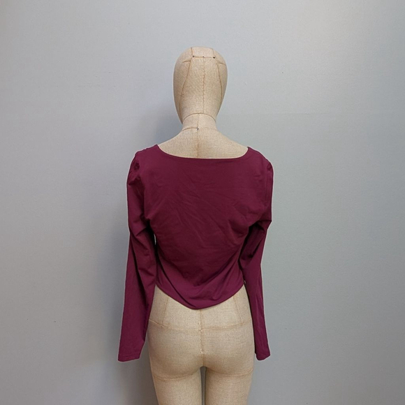 Babaton Long Sleeve Burgundy Top - XL - Picture 3 of 9